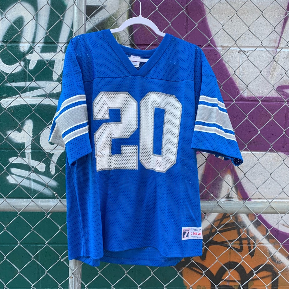 Vintage Barry Sanders Logo 7 Jersey
